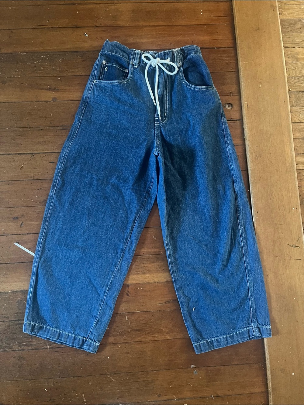 Etica Drawstring Barrel Jeans Small